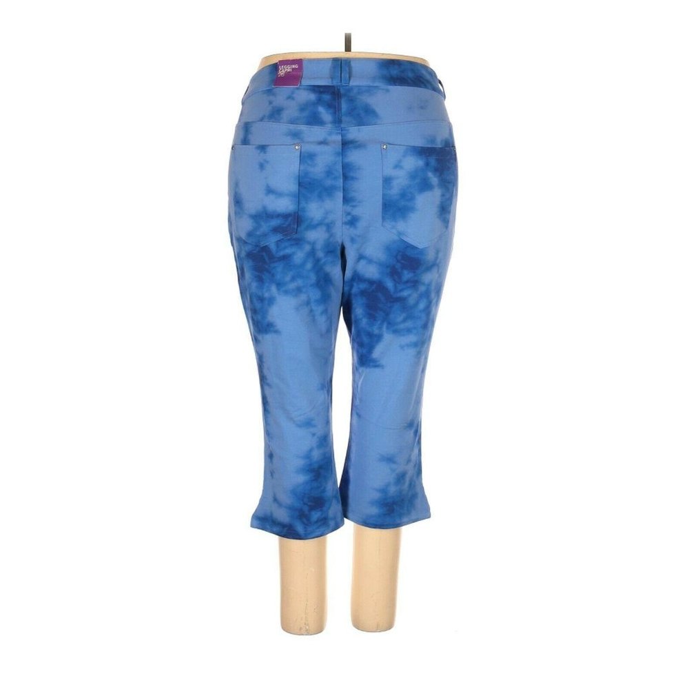 Lane Bryant Size 26 Capri Jeggings Blue Tie Dye - Picture 2 of 5